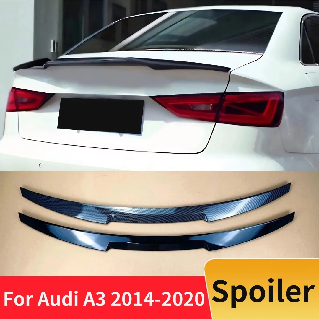 For Audi A3 8V Sedan 2014-2020 Rear Spoiler Wing Sport Trunk Boot Lip Modification Air Dam Splitter Tail Tuning Accessories Trim