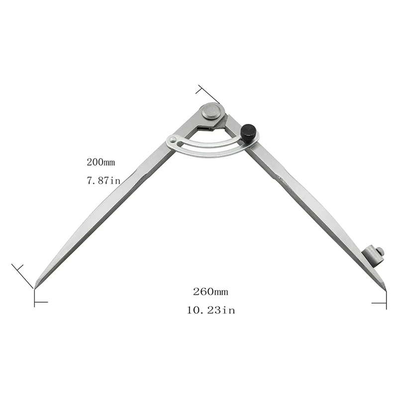 Brújula de 8 pulgadas con divisor de ala de precisión, herramienta de trazado con Portalápices para geometría, madera, Metal y cuero, 200mm