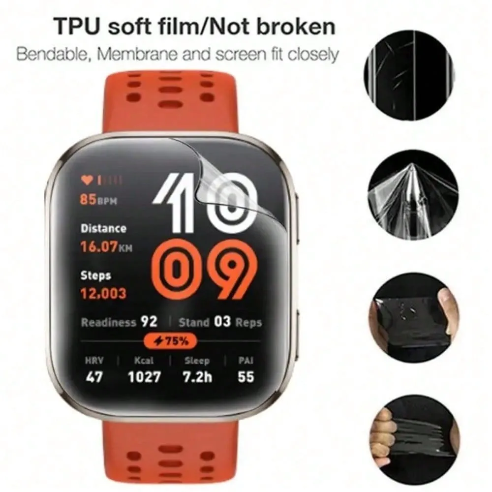 3PCS Soft Hydrogel Film for Amazfit Bip 5/Bip 6 Anti-scratch Protective Film Cover TPU Screen Protector Accessory Transparency