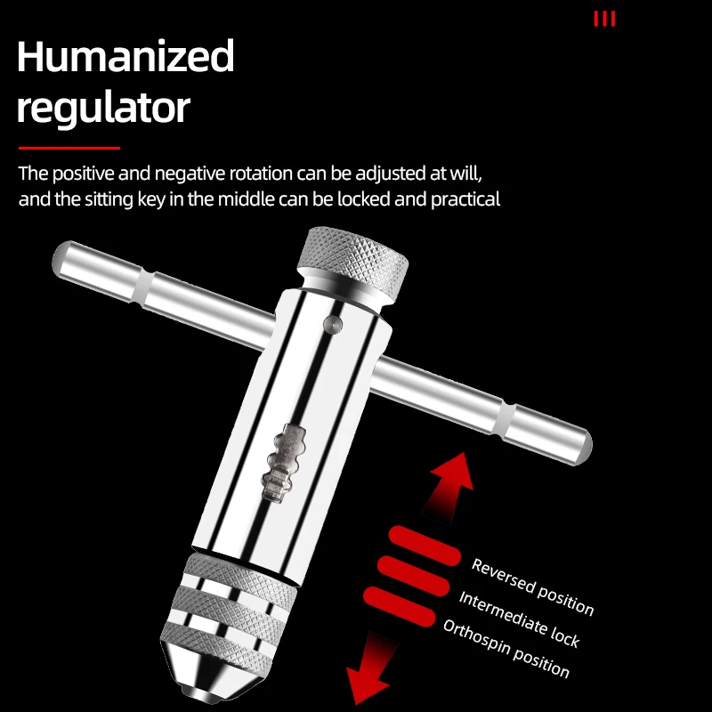 Adjustable T-Handle Ratchet Screw Thread Manual Clamping Tool screw thread M3 M4 M5 M6 M8 Wrench Tap set hand tool