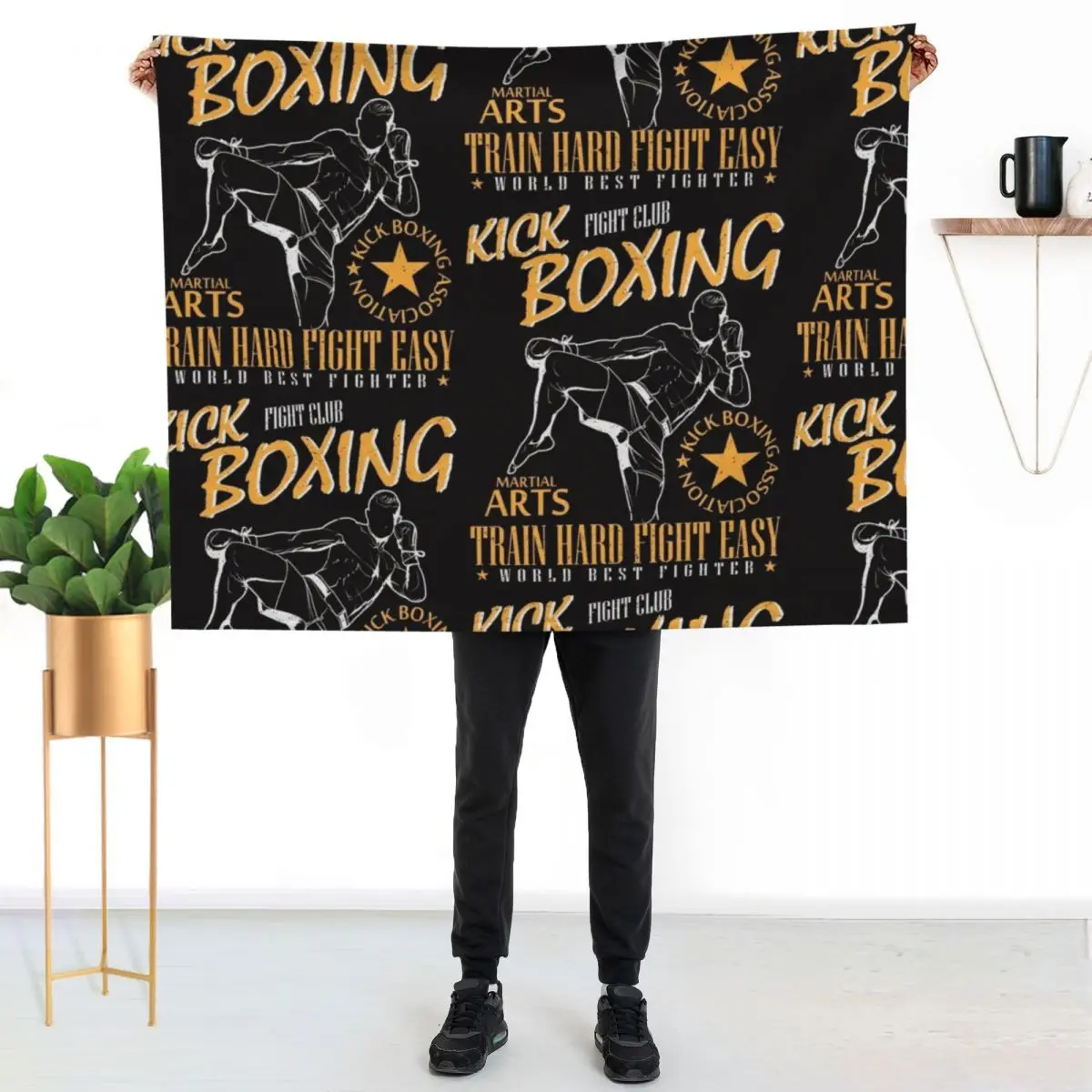 Kickboxing martial arts fighter Throw Blanket Plush for babies valentine gift ideas Blankets For Sofas Blankets