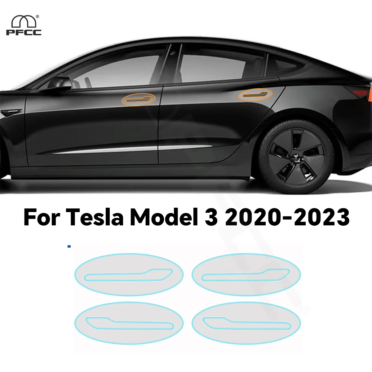 

For Tesla Model 3 2020-2023 Car Headlight Rearview Door Handles Taillight TPU Protection Film Clear Bra Pre-cut PPF Anti-scratch