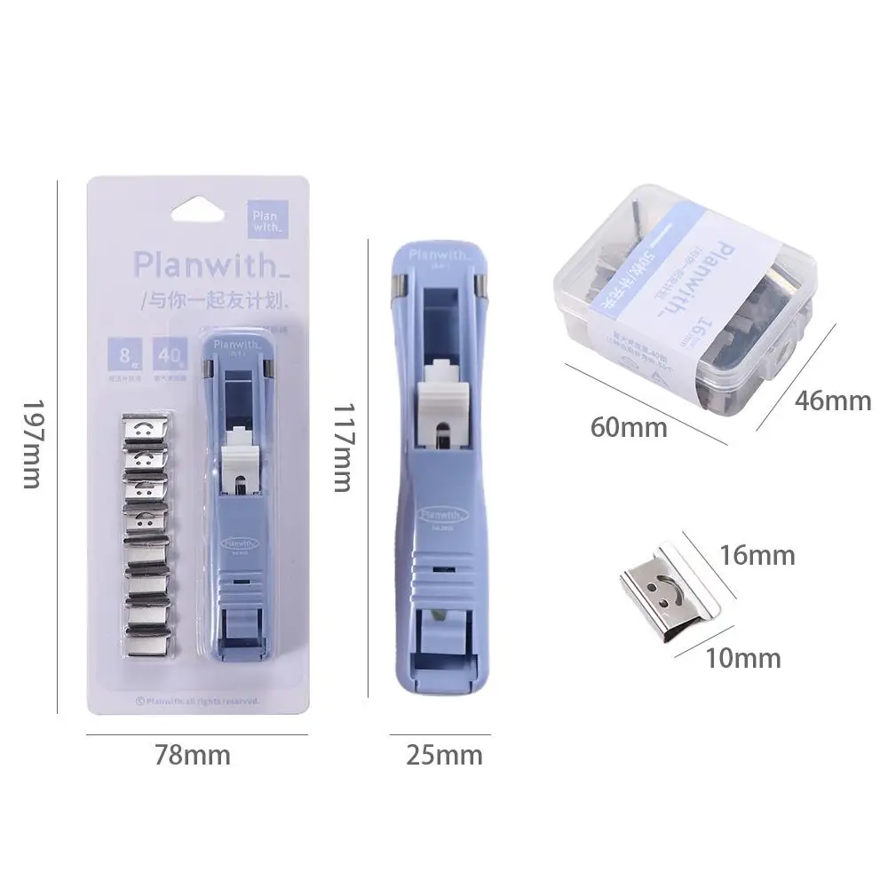 Stationery Paper Machine Tape Dispenser Metal Paper Clips Iron Clip Staples Push Clip Binder Push Clamp Stapler Push Clip