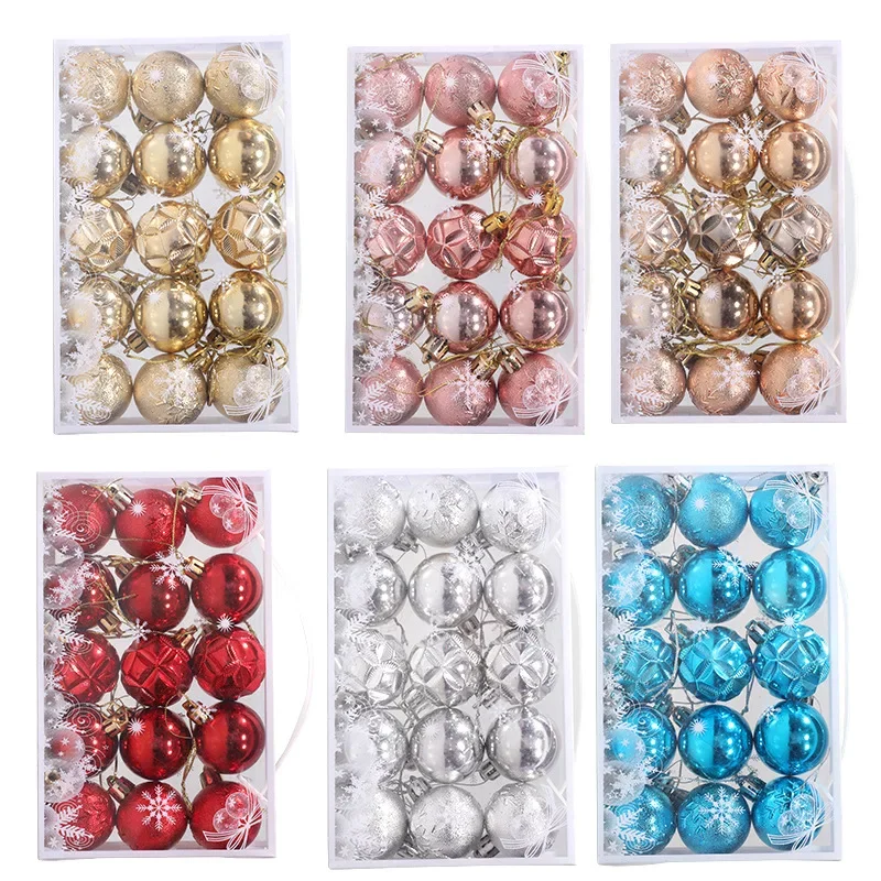 15pcs 4cm Colorful Christmas Ball Xmas Tree Hanging Pendant Merry Christmas Home Decor Natal Navidad Happy New Year 2025