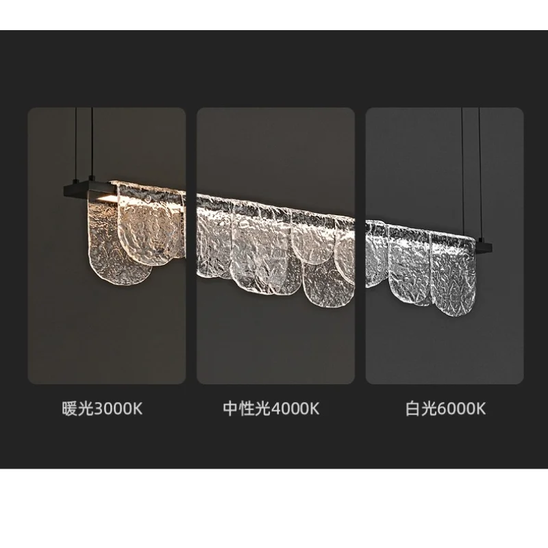 

Italian minimalist restaurant chandelier, creative art, light luxury, high-end feel, one-word long bar counter table lamp