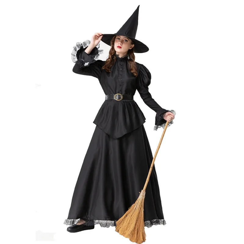 كرنفال هالوين سيدة البهجة الساحرة زي القرون الوسطى القوطية بلا قلب الساحرة Spooktacular تأثيري زي حفلة تنكرية #1