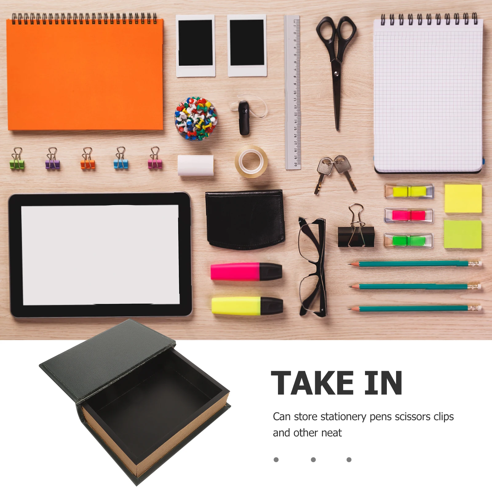 

Christmas Fake Book Decoration Retro Decorative Wooden Office Books with Storage