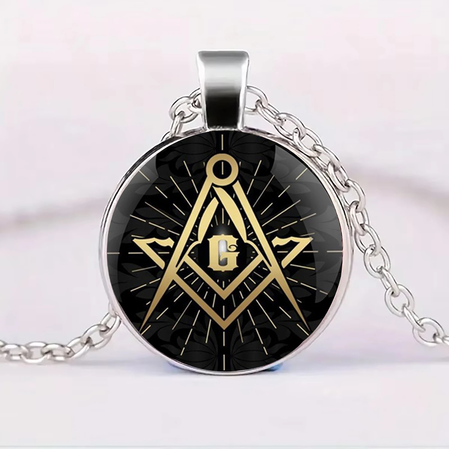 Freemason Masonic Lodge G Graphic design Fashion Pendant Necklace Pendants Glass Dome Jewelry Necklace Pendant Personality Gift