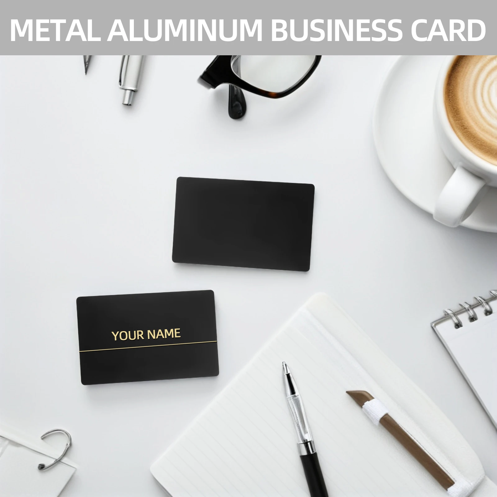 

50pcs Aluminum Alloy Nameplate Blank Cards for Marking Machine Business Engraving Blanks DIY Metal Sublimation Black Matte