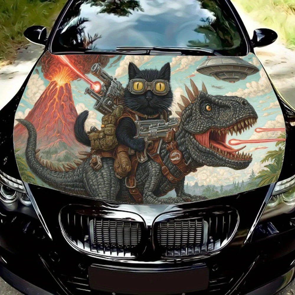 

Наклейки на капот автомобиля Fantasy Black Cat, водонепроницаемые самоклеящиеся, устойчивые к царапинам, легко приклеиваемые, прочные автомобильные наклейки из ПВХ, автомобиль d