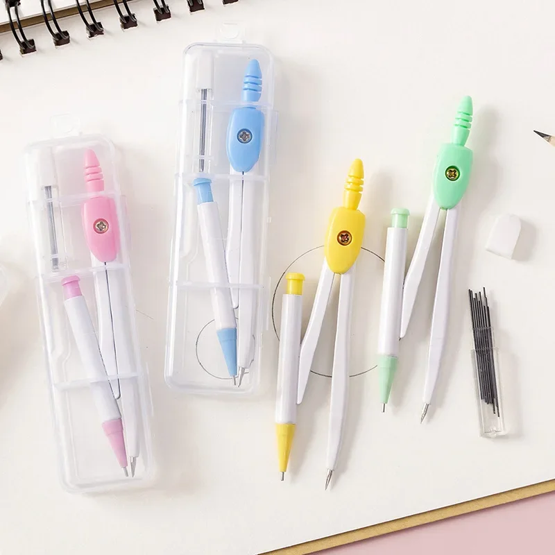 2Sets creative student metal compass set, teaching practical drawing measurement tools, learning teaching aids wholesale