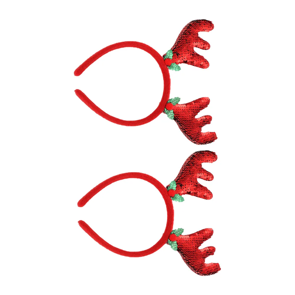 

2PCS Adult Headdress Antler Headbands Stretchy Deer Christmas Hair Band Hoops Hair Bands for Party Carnival Christmas