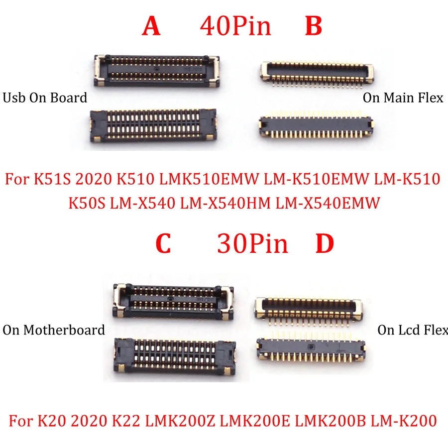 

Зарядное устройство Usb с ЖК-дисплеем для LG K50S X540 K51S K510 K20 2020 K22 K200 30 40Pin, 2 шт.