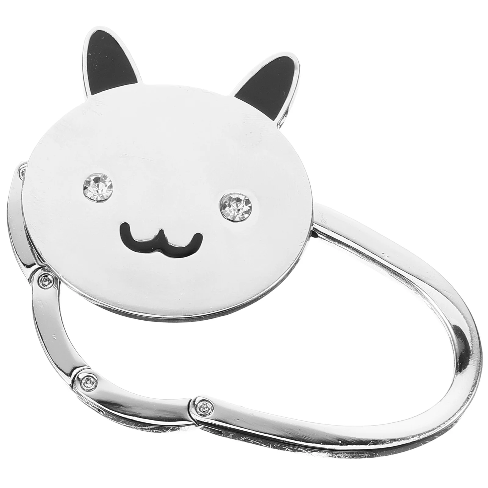 Portaborse da scrivania Gancio per borsa pieghevole in metallo Design per gatti dei cartoni animati per uso domestico, soggiorno, ufficio, camera da letto dell'hotel