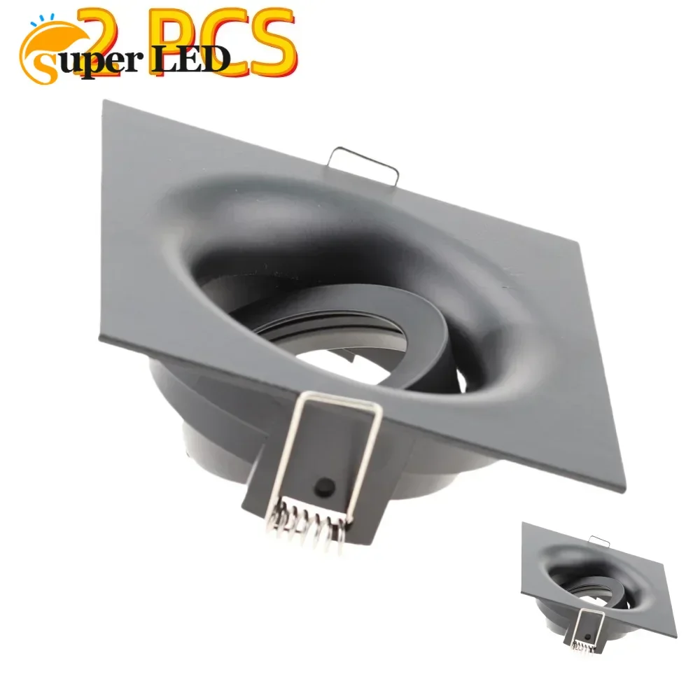 2PCS Zinc Alloy White Black Housing Cover GU10/MR16 Round LED Module Spot Light Holder Fixed Recessed Led Downlight Frame