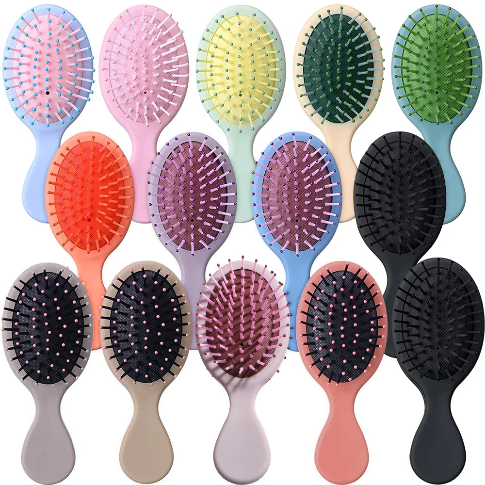 1 pçs mini detangler escovas de cabelo massageador anti estático saco ar pente cabelo molhado e seco portátil hairbrush salão estilo acessórios