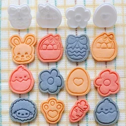 Easter Mini Cute Cookie Tool Biscuit Mold Rabbit Carrot Easter Egg Lamb Flower Paw DIY Household Biscuit Mold Baking Accessories