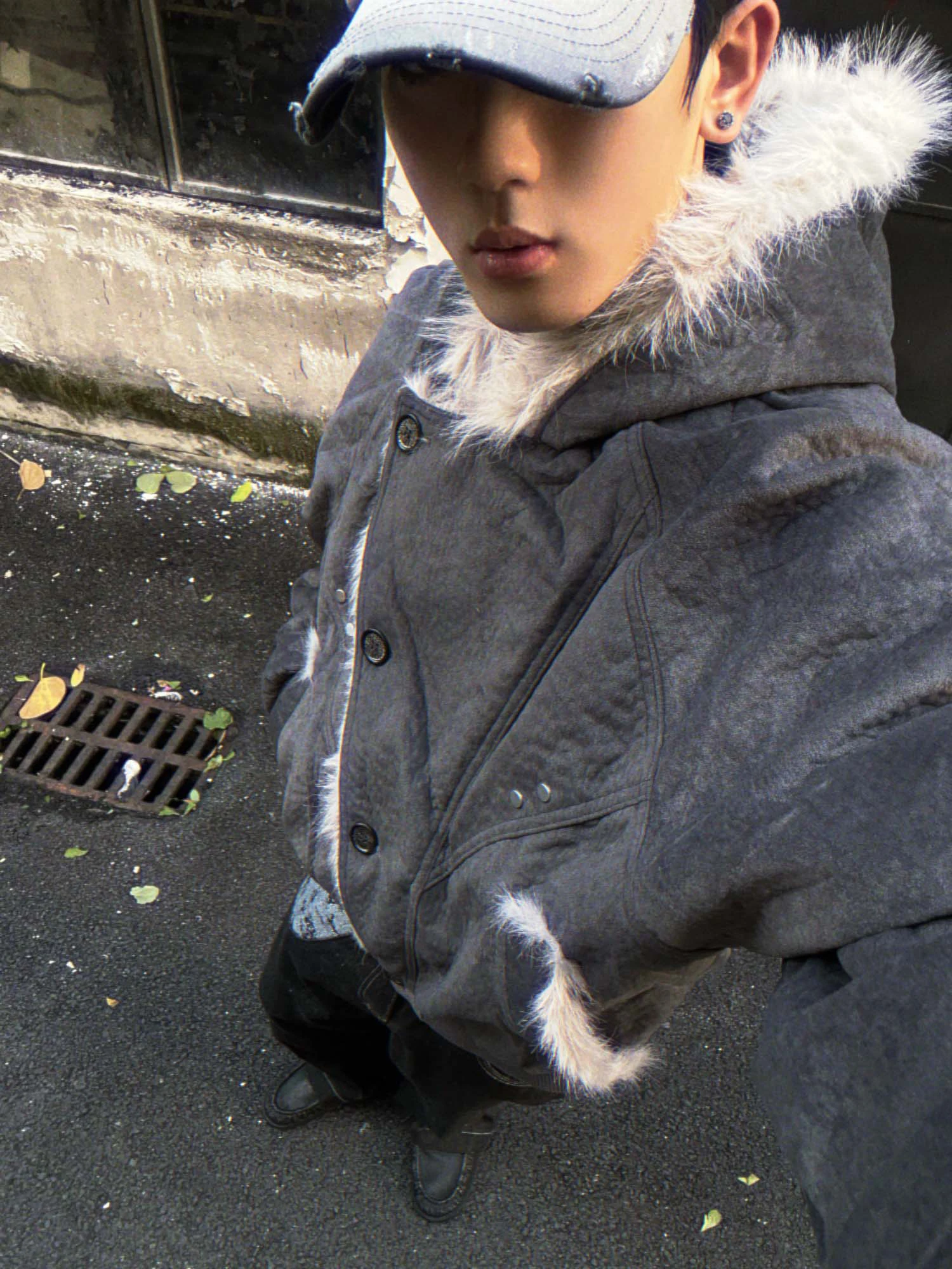 Cappotto unisex con cappuccio casual allentato in pile ispessito con tendenza alla moda retrò americana invernale