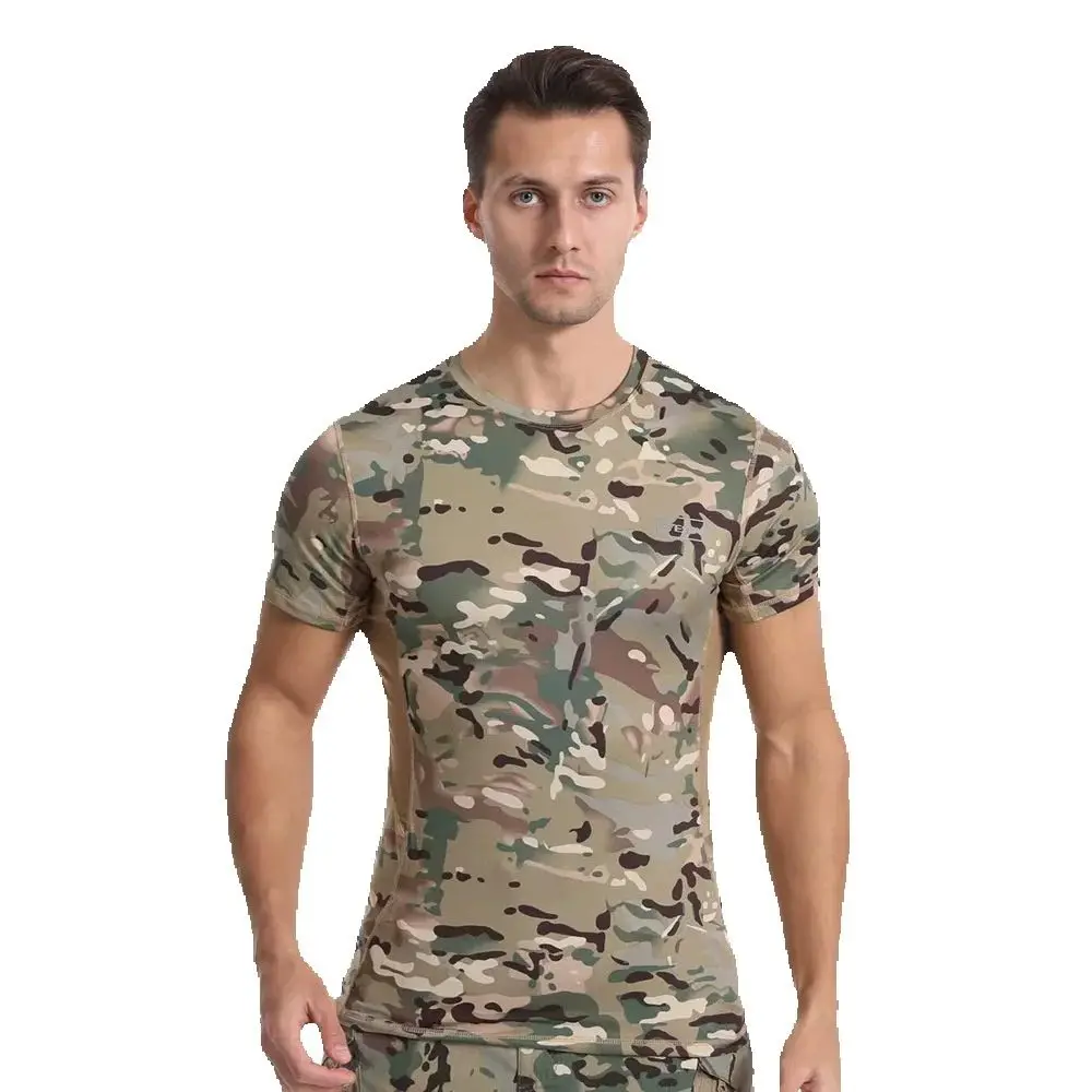 

Tactical Tom Summer Men's Outdoor Sports Speed Drying Sweat Absorbing Short Sleeve Physical Training Combat Suit Round Neck T-sh