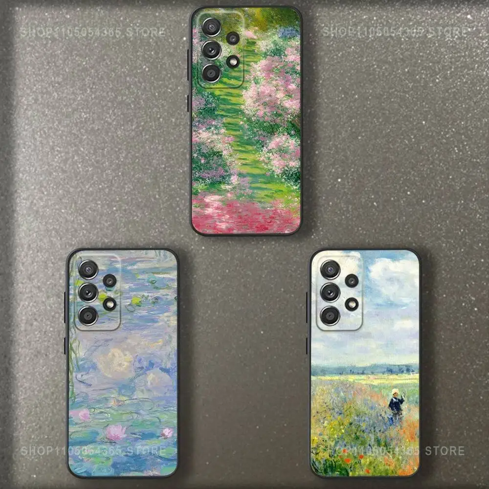

Art M-Monet Claudes Phone Case For Samsung S 25,24,23,22,30,21,10,9,Ultra,Plus,Lite,FE,4,5 G Soft Black Case