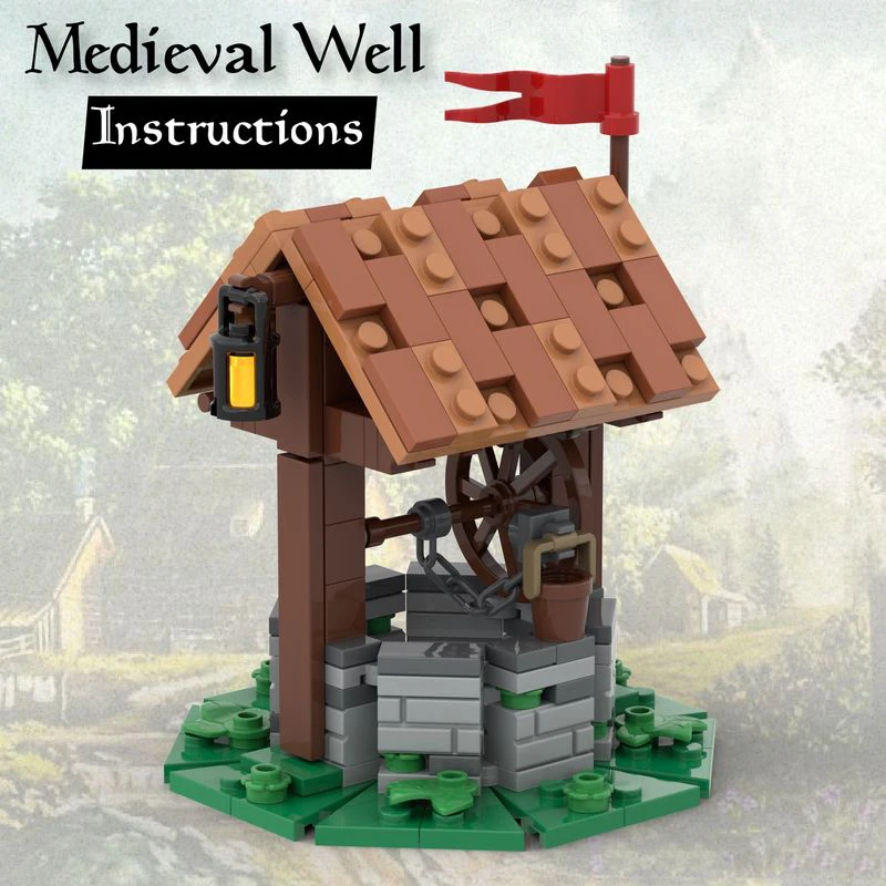 MOC-119638 MEDIEVAL WELL (Castle Theme) Building block toy DYI creative assembly MOC-60499 Medieval Crane