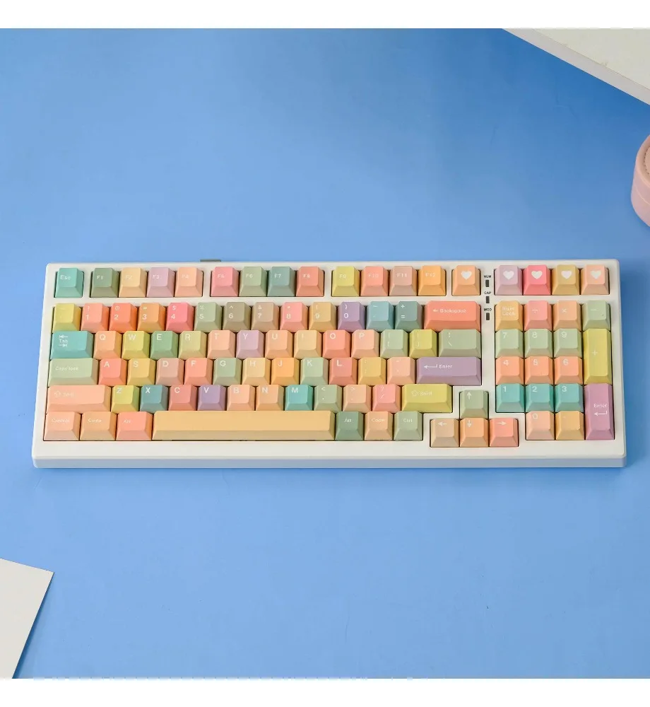 Keycap personality sublimation process suitable for a variety of mechanical keyboards candy keycap 151 key PBT material