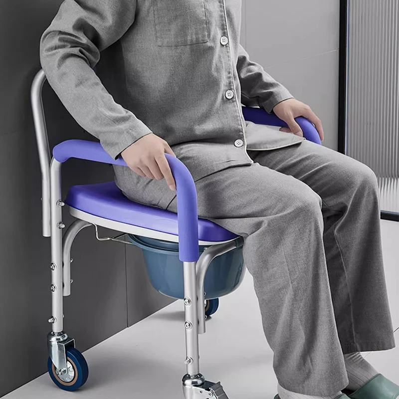 كبار السن قعادة الحمام كرسي دش المرحاض خطوة عجلات البراز الطبي في الهواء الطلق المعاقين مصمم Cabeceros أثاث ما بعد الحداثة #4