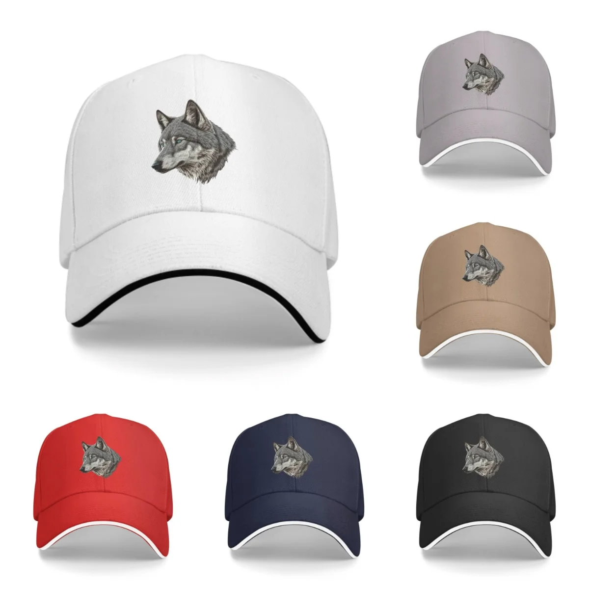 

Wolf Baseball Caps for Men Women Fashion Animal Casquette Adjustable Casual Trucker Hats for Sports Outdoor Activities