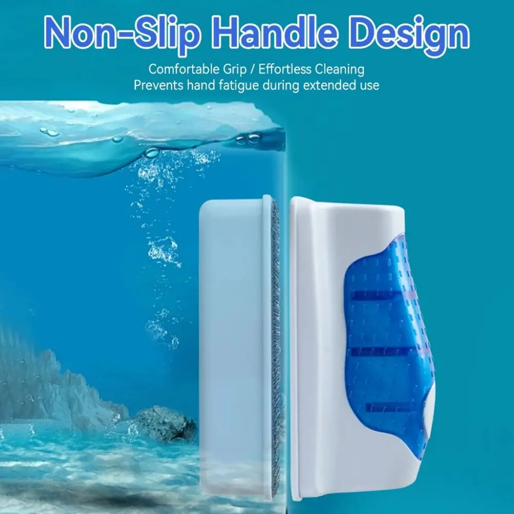 المغناطيسي حوض السمك الطحالب مكشطة مزدوجة الجانب مقبض مريح خزان الأسماك مسح فرشاة المهنية خزان الأسماك العائمة فرشاة نافذة #4