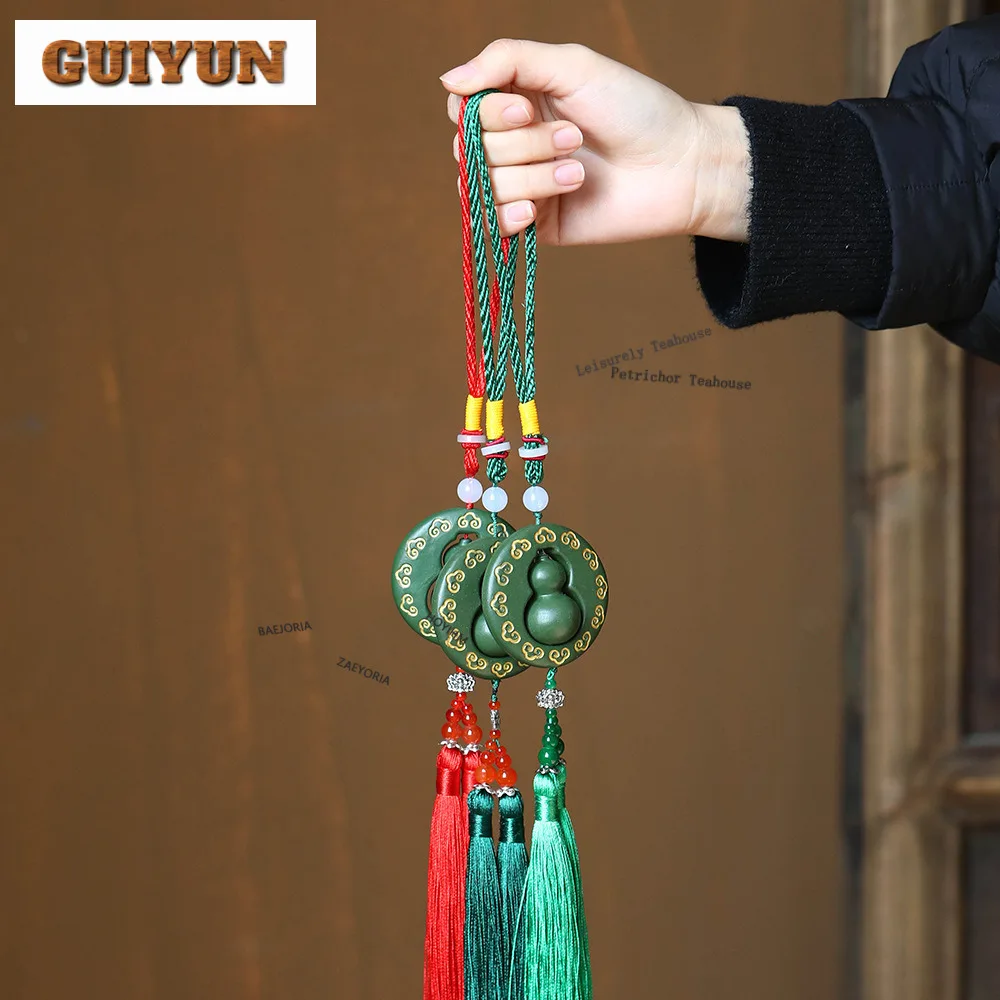 Yixing Purple Clay Gourd Fortune Hand-held Tea Pet Antique Tea Games Tea Figurine Play Toys Tea Statue Ornaments Supplies craf