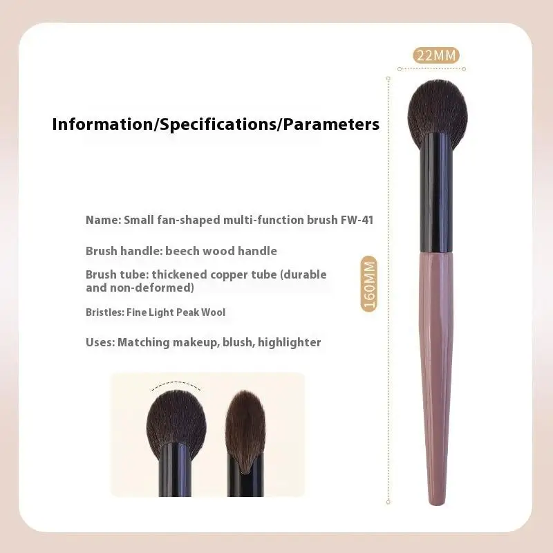 1 Stück kleine fächerförmige Rougepinsel, Puder, Rouge, Creme, flüssiges Rouge, Make-up-Pinsel, präziser Rougepinsel, Make-up-Tools
