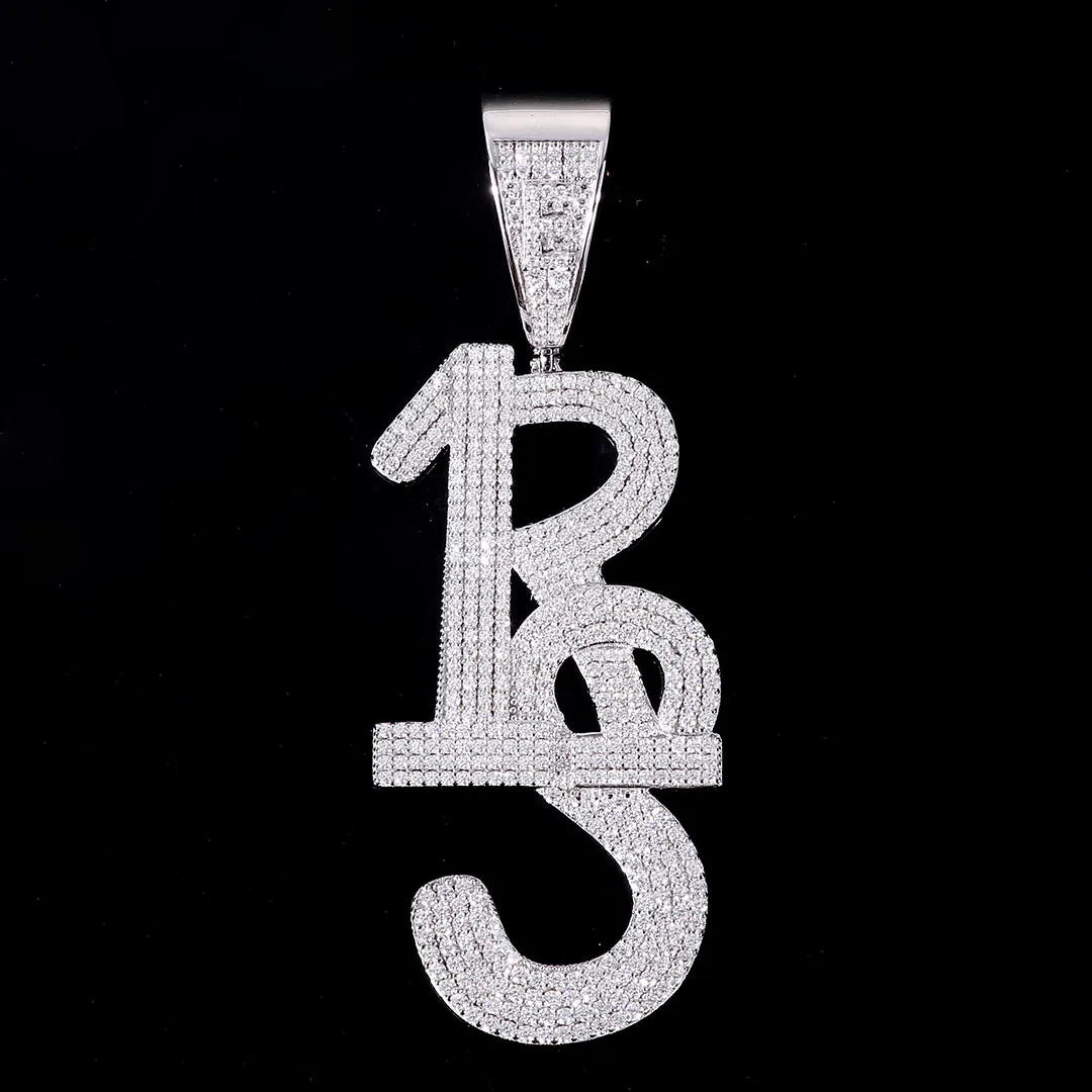 Provence Hip Hop Pendant for Men Moissanite Letter Custom Jewelry Miami S925 Silver Rock Pendant Fashion Luxury  Pendants