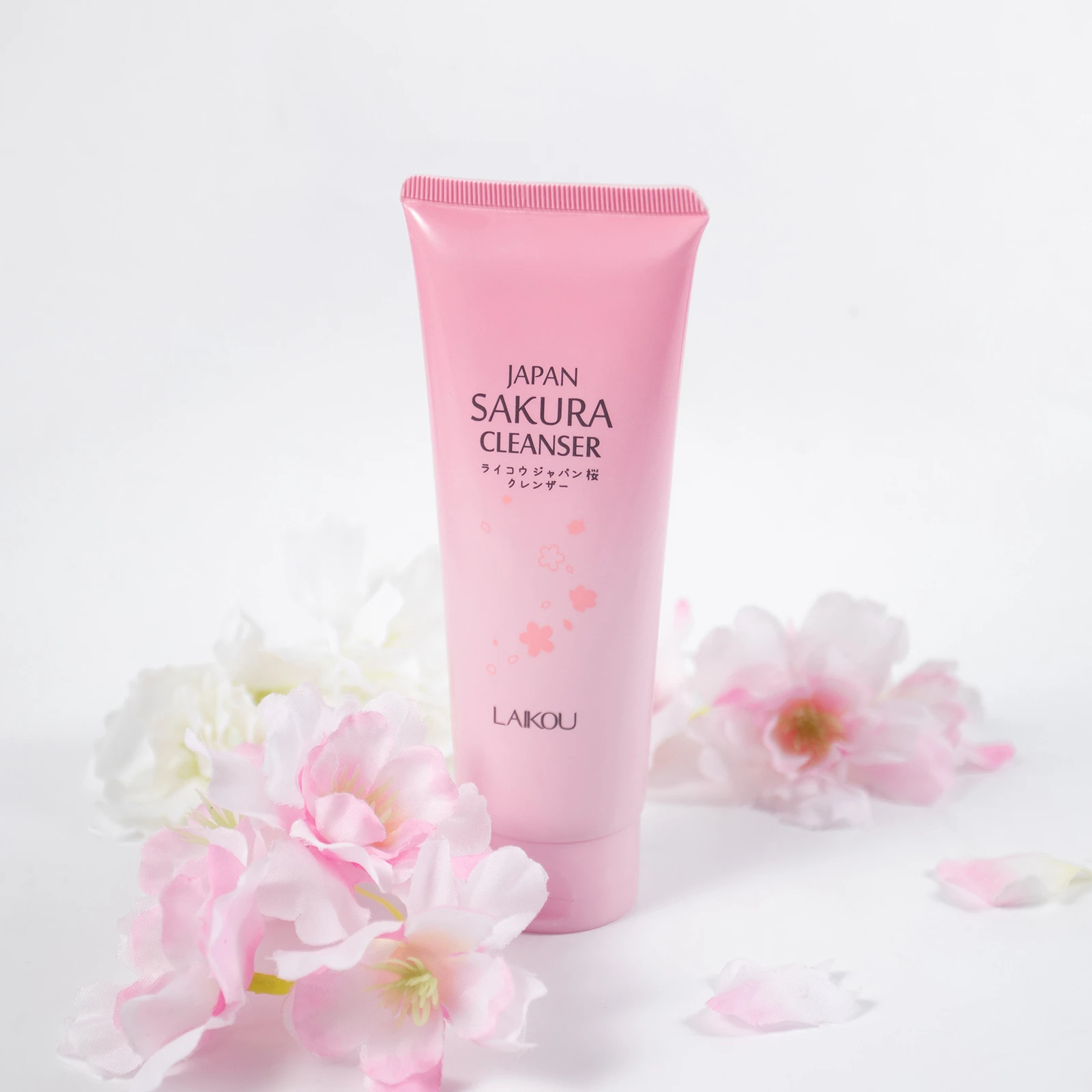 LAIKOU Sakura Face Wash 100g Foaming Facial Cleanser Moisturizing Hydrating Gentle Deep Pore Daily Use for All Skin Types
