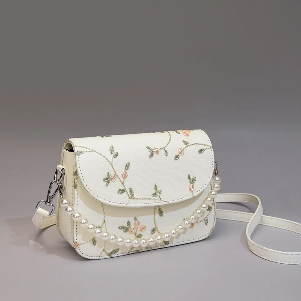 Stylish Square Pearl Handbag Adjustable Strap Versatile Single Shoulder Bag Elegant Crossbody Bag Gift