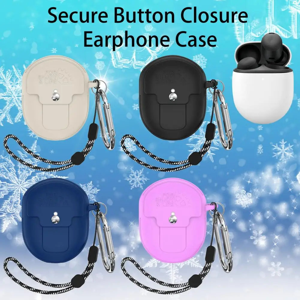 Protective Earphone Case Protective Silicone Earphone Cover with Hanging Rope Hook for Pixel Buds Pro Shockproof for Wireless