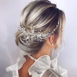 High quality Vintage Rose gold Silver Wedding Accessories bridal headwear Shiny Crystal Hair comb Elegant banquet for women