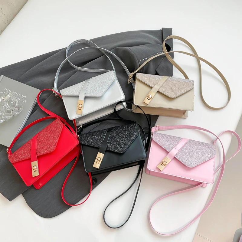 

Hot Sale Fashion PU Leather Square Crossbody Bag Female Small Handbags Luxury Single Shoulder Messenger Purse with Flap
