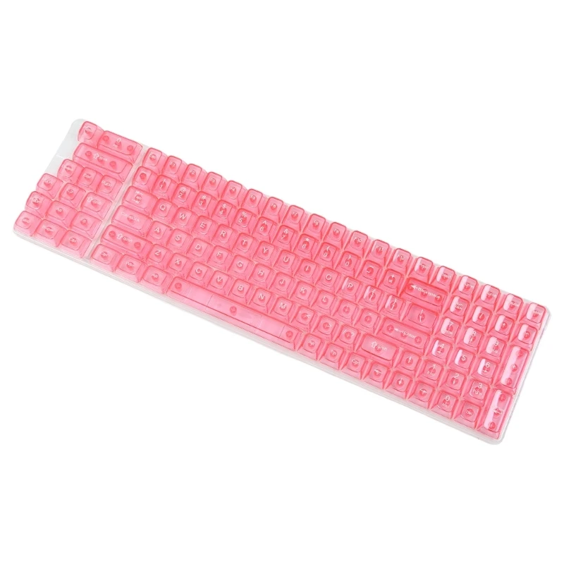 Transparently Pink PC Keycap Set for 115Keys OEM Ergonomic for Mechanical Keyboards MX Switches Keycaps