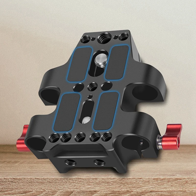 Universal Base Plate With Dual 15Mm Pole Rail Clamps For Camera Cage Base Plate Tripod Mounting Plate Camera Accessories