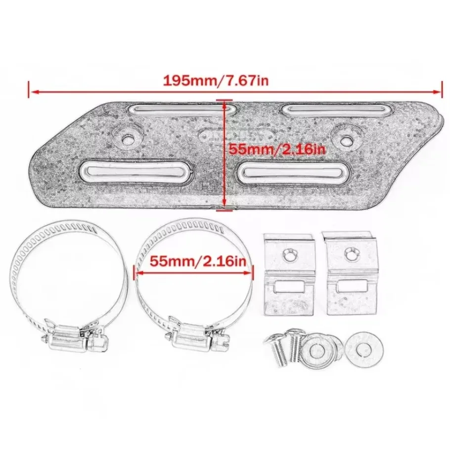 Motorcycle Exhaust Heat Shield Protector Guard 4 STROKE Heat dissipation and anti scalding exhaust diameters from 25mm-51mm 1pc