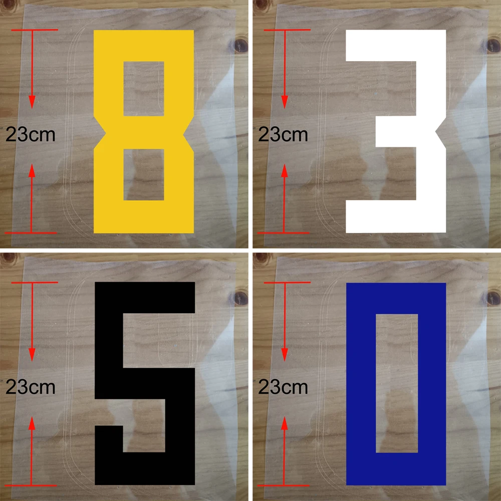 23CM Basketball Number Heat Transfer Thermal Stickers DIY Washable T-Shirts Iron On Transfer Iron On Numbers Patches Yellow