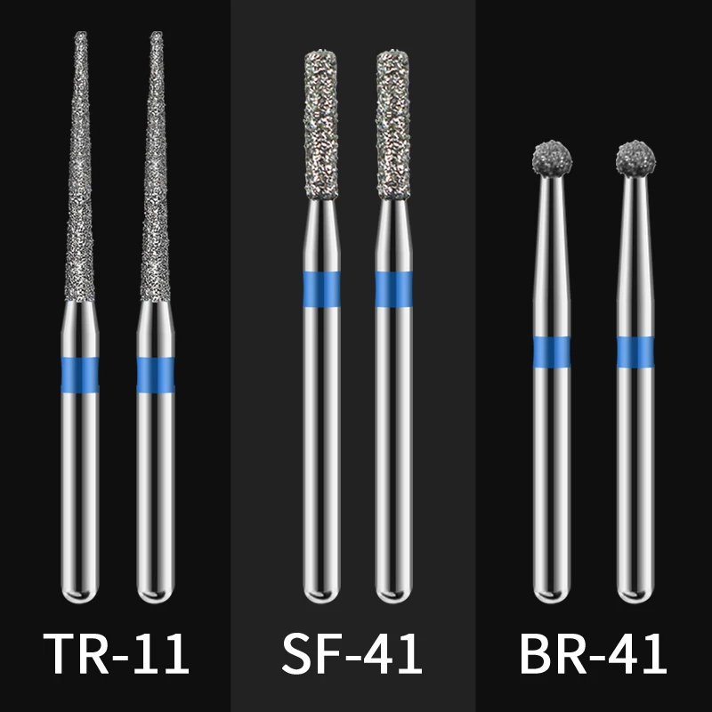 10PCS Dental Diamond Burs Drill Dentistry Burs High Speed Handpiece Handle Diameter 1.6mm Dentist Tools Dental Materials