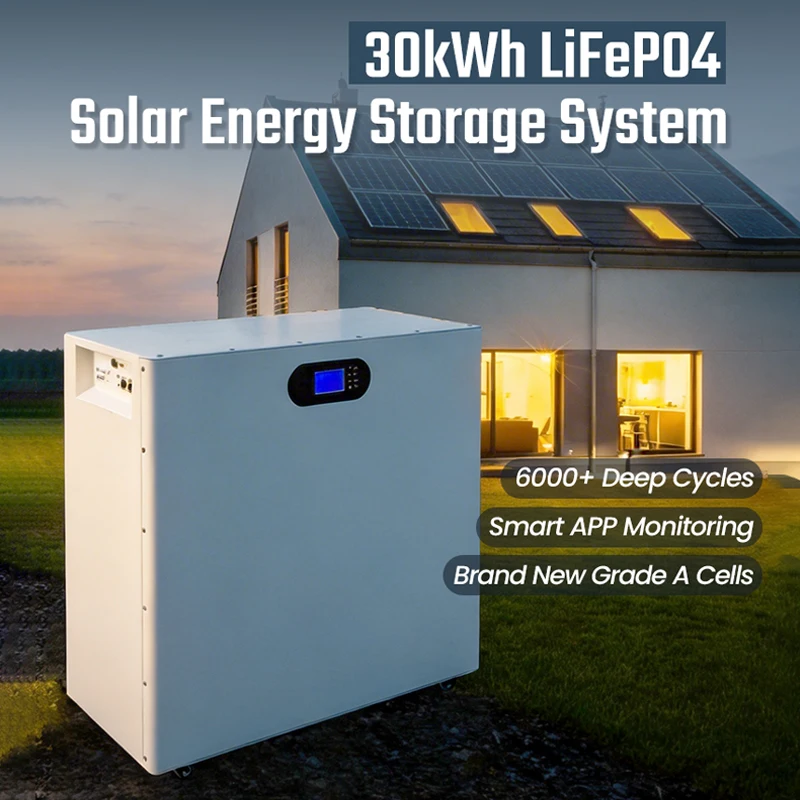 2026 NEW 51.2V 30Kwh 628h 650Ah 600AH 32KWH Battery Moveable Lithium Solar Power Home Storage Systems LiFePO4 Pack