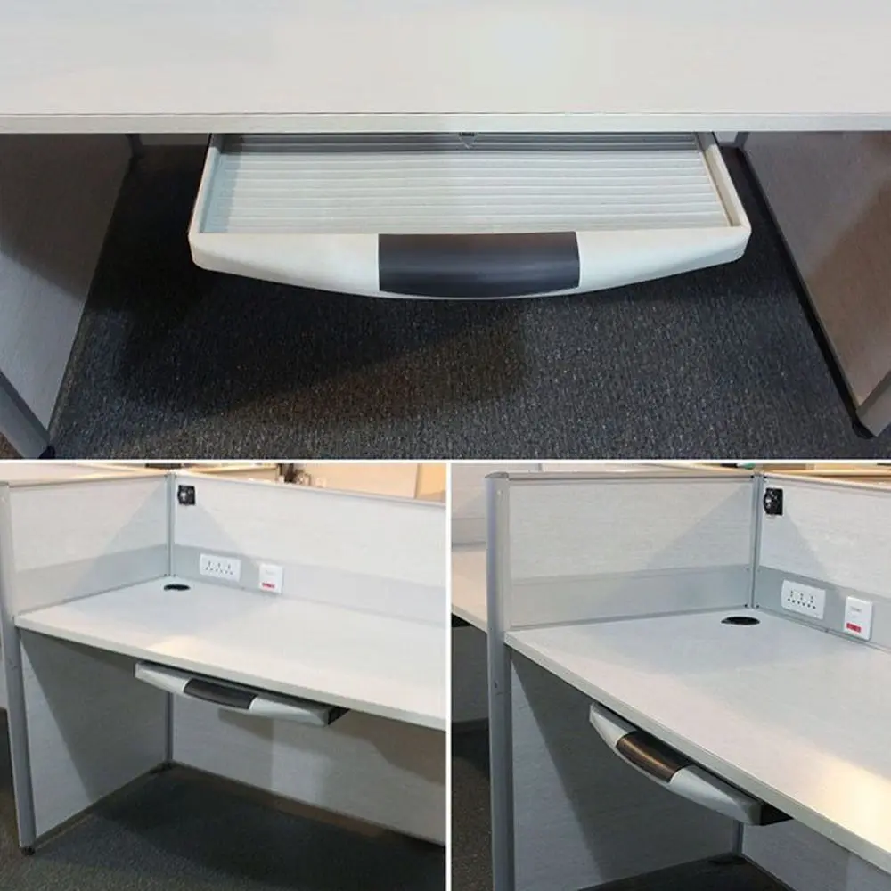 

Heavy Duty Slide Rail Under Desk Keyboard Tray Adjustable Space Saving Slide Keyboard Stand Versatile Easy Installation