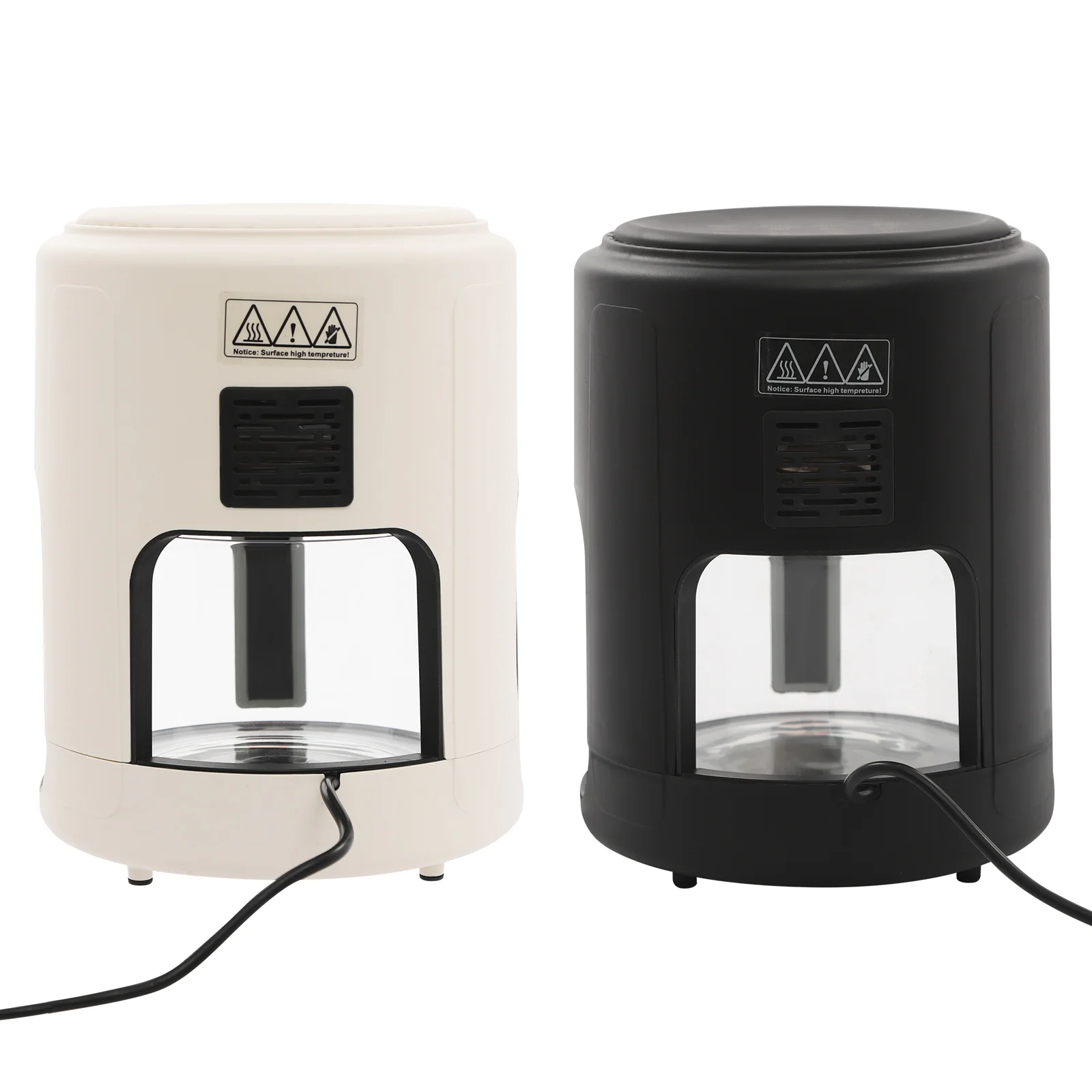 Penggorengan Udara 4.2L/3.81Qt, Panci Kaca Aman 110V 1200W, 360 °   Panci Kaca Transparan, Layar Sentuh, Anti Lengket, Putih/Hitam ﻿