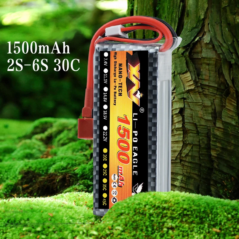 lithium battery 11.1V 1500mAh 35C 3S with T plug high magnification model aircraft For UAV High magnification battery