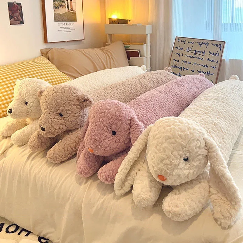 Cute Long Rabbit Waist Support,Girl Bear Pillow Leg Clamping,Plush Doll Cushion for Baby Sleep Companion Bed Decoration Ornament