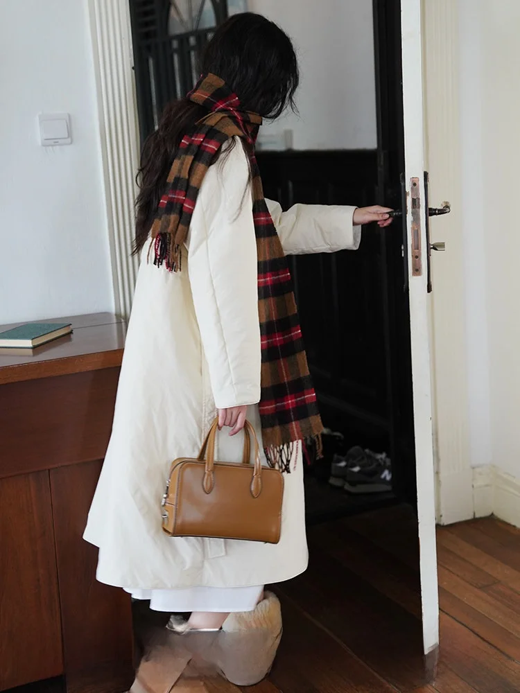 

Slimming Lightweight Long Cotton Jaet Women's Winter Outerwear Stand Collar Six-in-One Sle Comfortable Soft Fabric Coat