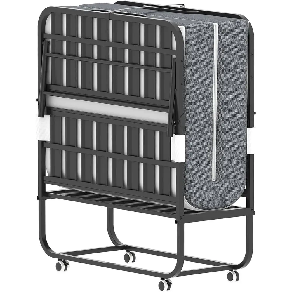 

Раскладная кровать, 75"x38", для взрослых, портативная, компактная, металлическая, на колесиках, или двуспальная.