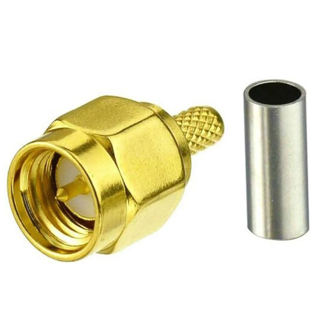 100Pcs SMA Male Plug Bulkhead Crimp RG316 RG174 LMR100 Cable RF Coaxial Connector Wire Terminals 50ohm 3